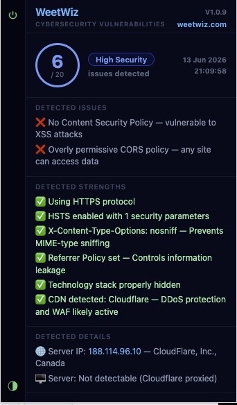 WeetWiz popup dark mode